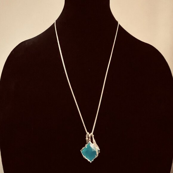 NWT Kendra Skott  slider pendant necklace London blue illusion - Picture 7 of 11